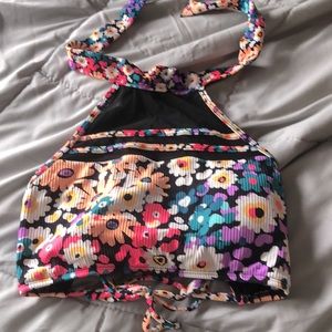 Flower halter bikini top